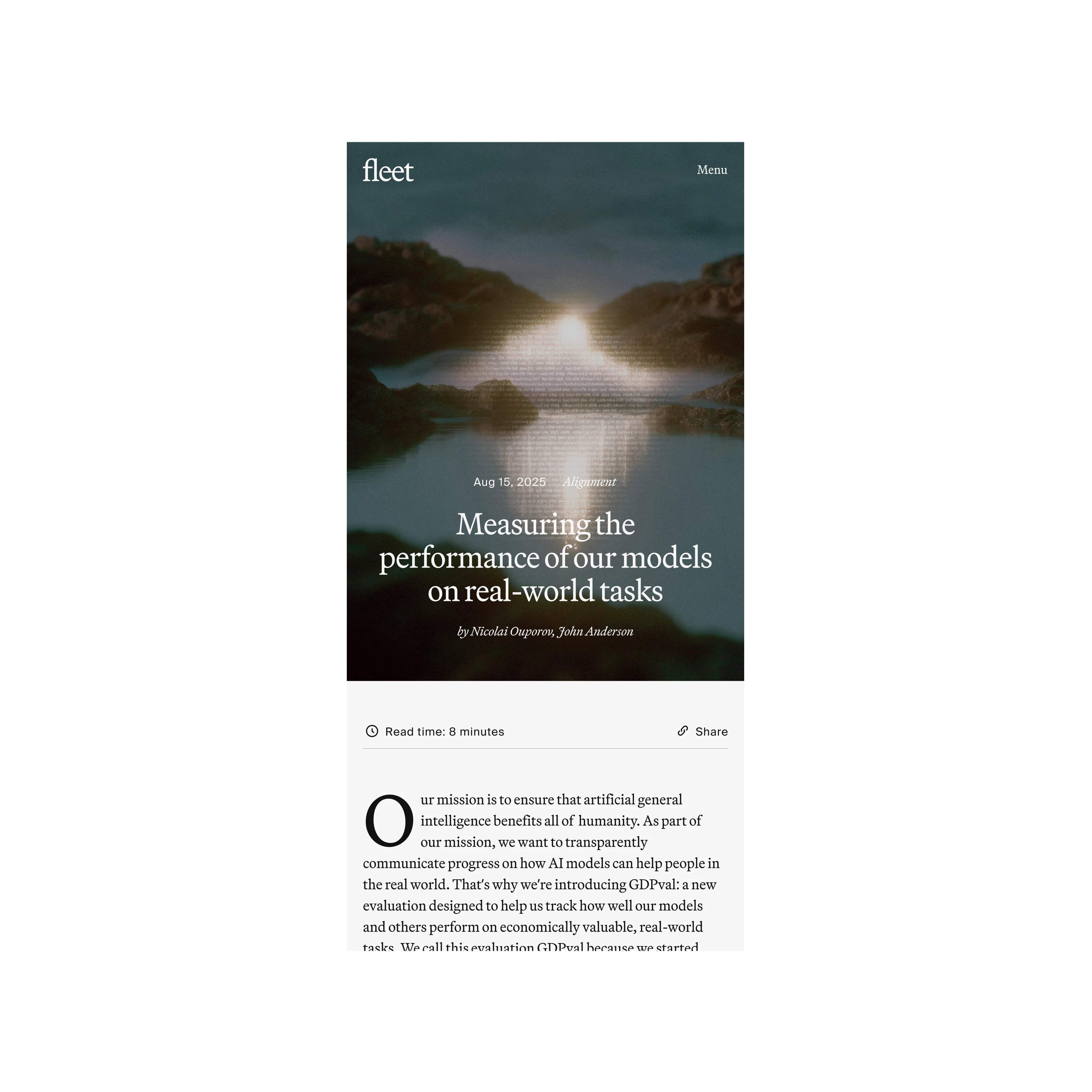Fleet — OpenPurpose portfolio work